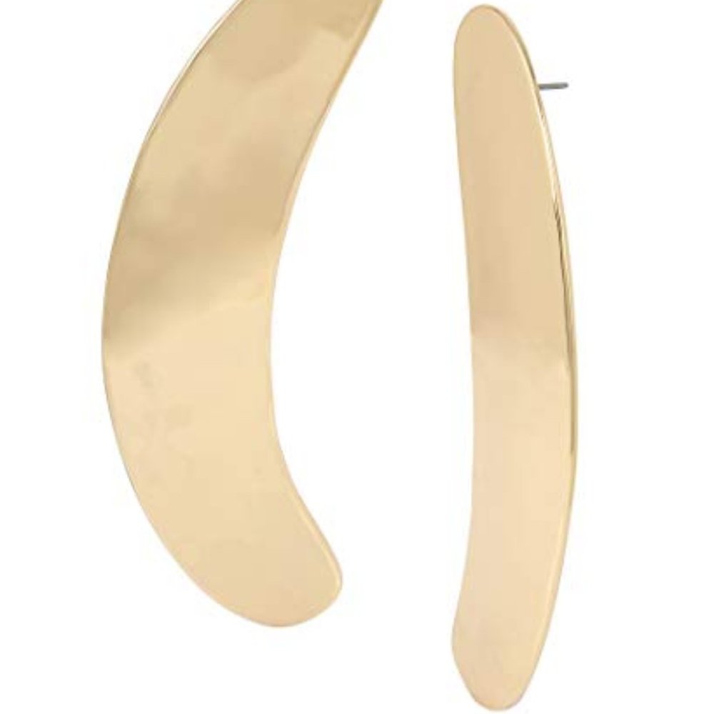 Robert Lee Morris Soho Sculptural Curved Stick Linear Earrings, GOLD